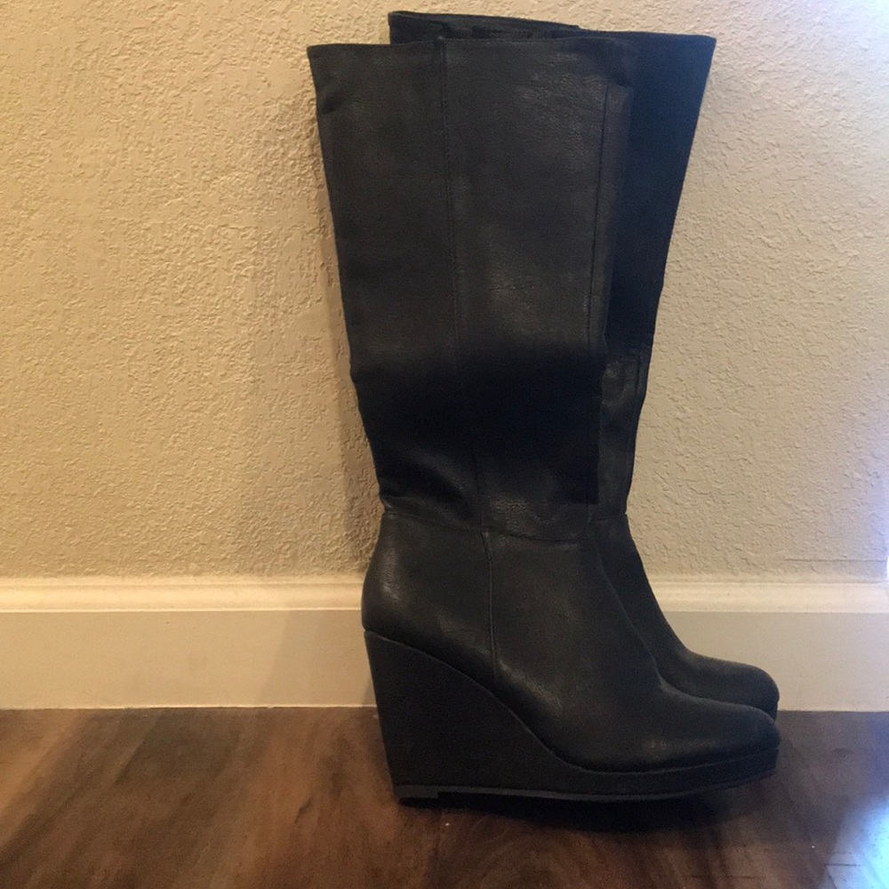 Brand New Black Wedge Boots